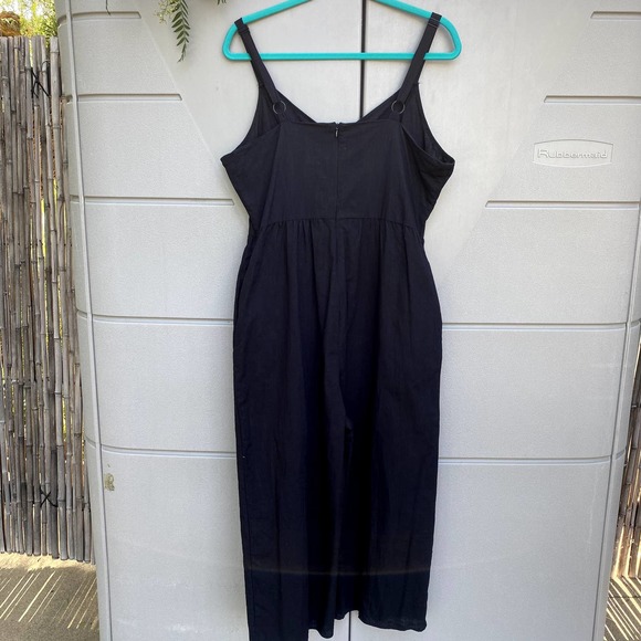 Cotton On Women's Black Decorative Button Wide Leg Cropped Jumpsuit Sz XXL - Picture 9 of 11